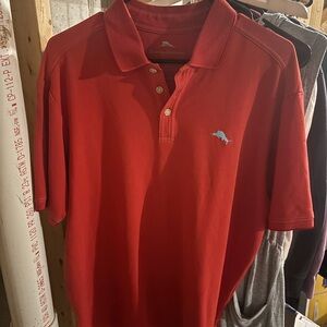 Tommy Bahama Red Polo Shirt Classic Knit Casual